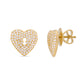 Lock Heart Stud Diamond Earrings