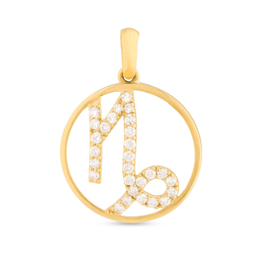 Capricorn Zodiac Diamond Pendant