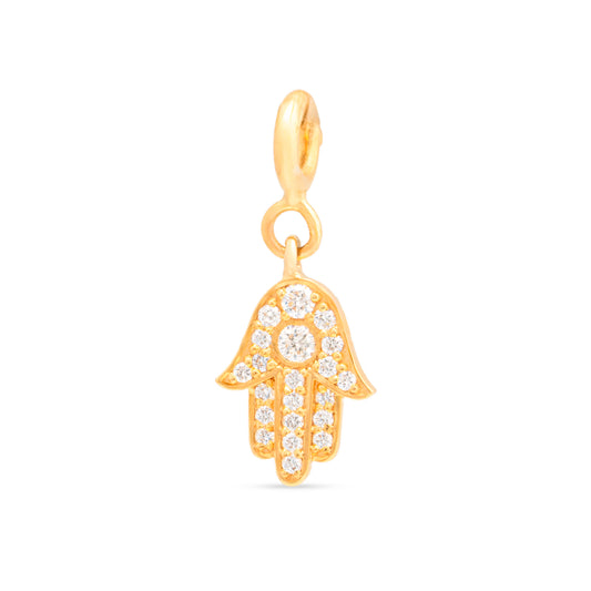 Hamsa Hand Diamond Charm