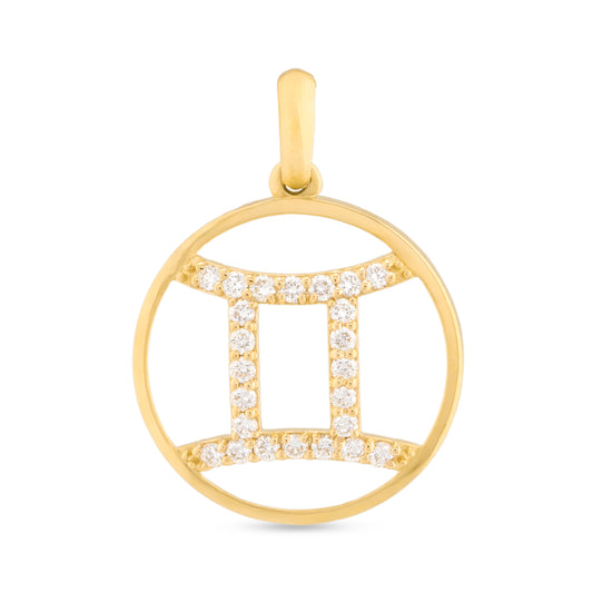 Gemini Zodiac Diamond Pendant