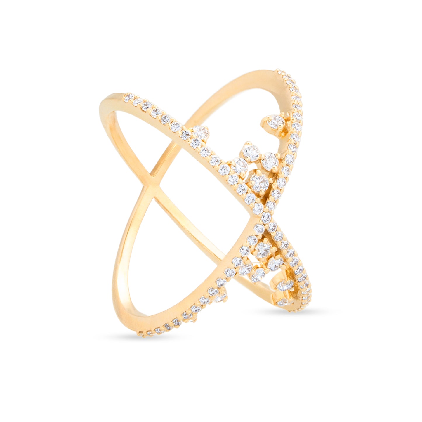 Criss-Cross Diamond Stackable Ring