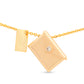 Customizable Gold and diamond Letter Envelope Necklace