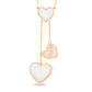 Triple Heart Mother of Pearl Diamond Necklace