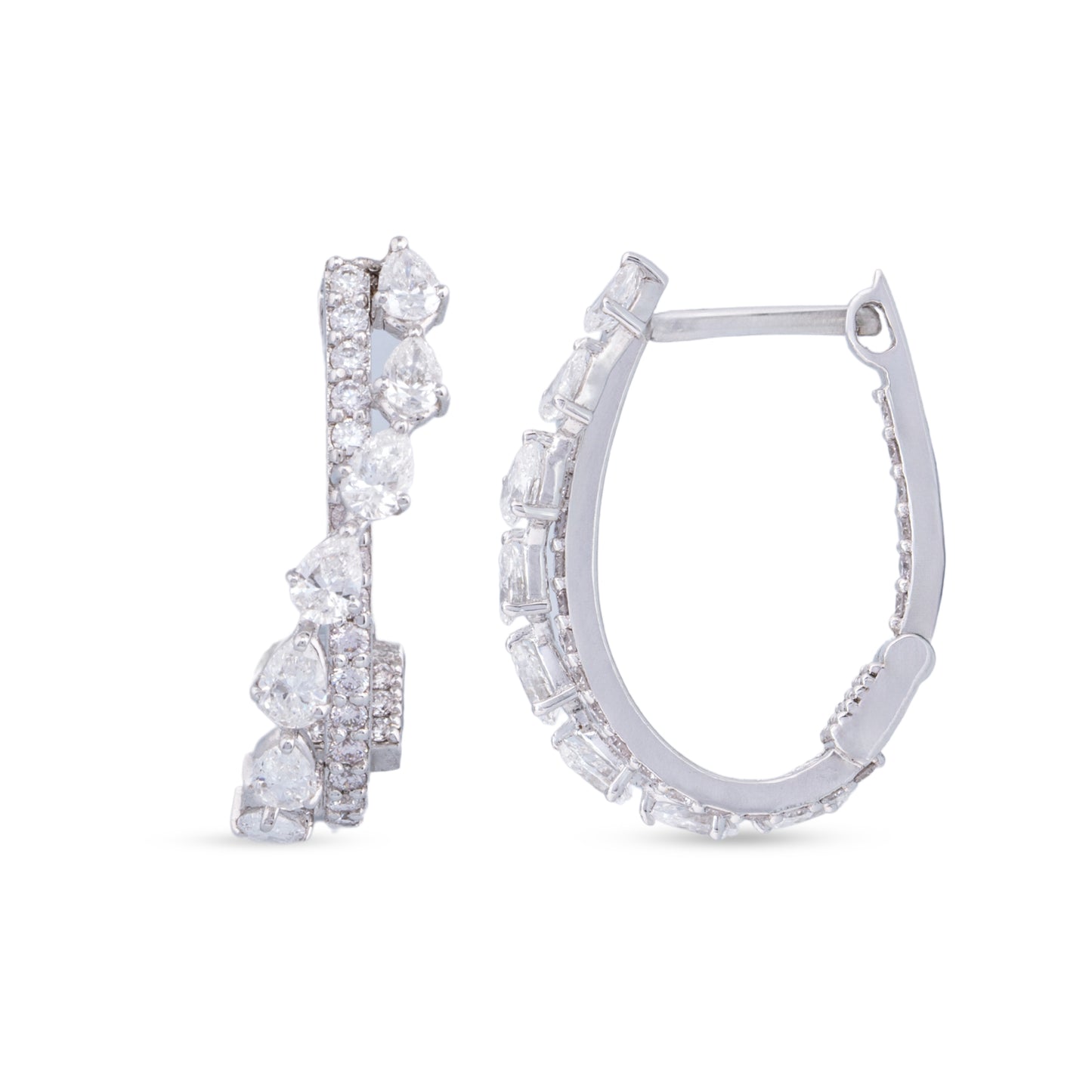 Cross Over Diamond Snug Hoops