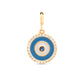 Enamel Round Evil Eye Protection Diamond Charm