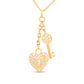 Heart shaped Lock and Key Diamond Necklace