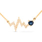 Blue Sapphire Diamond Lifeline Necklace