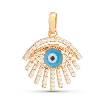 Enamel Evil Eye Protection Diamond Pendant