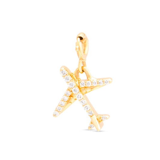 Diamond Airplane Charm