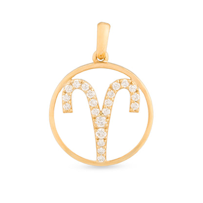 Aries Zodiac Diamond Pendant