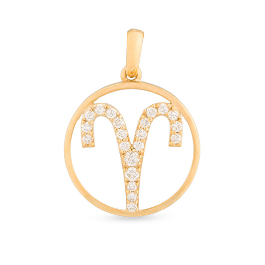 Aries Zodiac Diamond Pendant