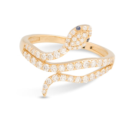 Ouroboros Serpenti Diamond and Sapphire Ring