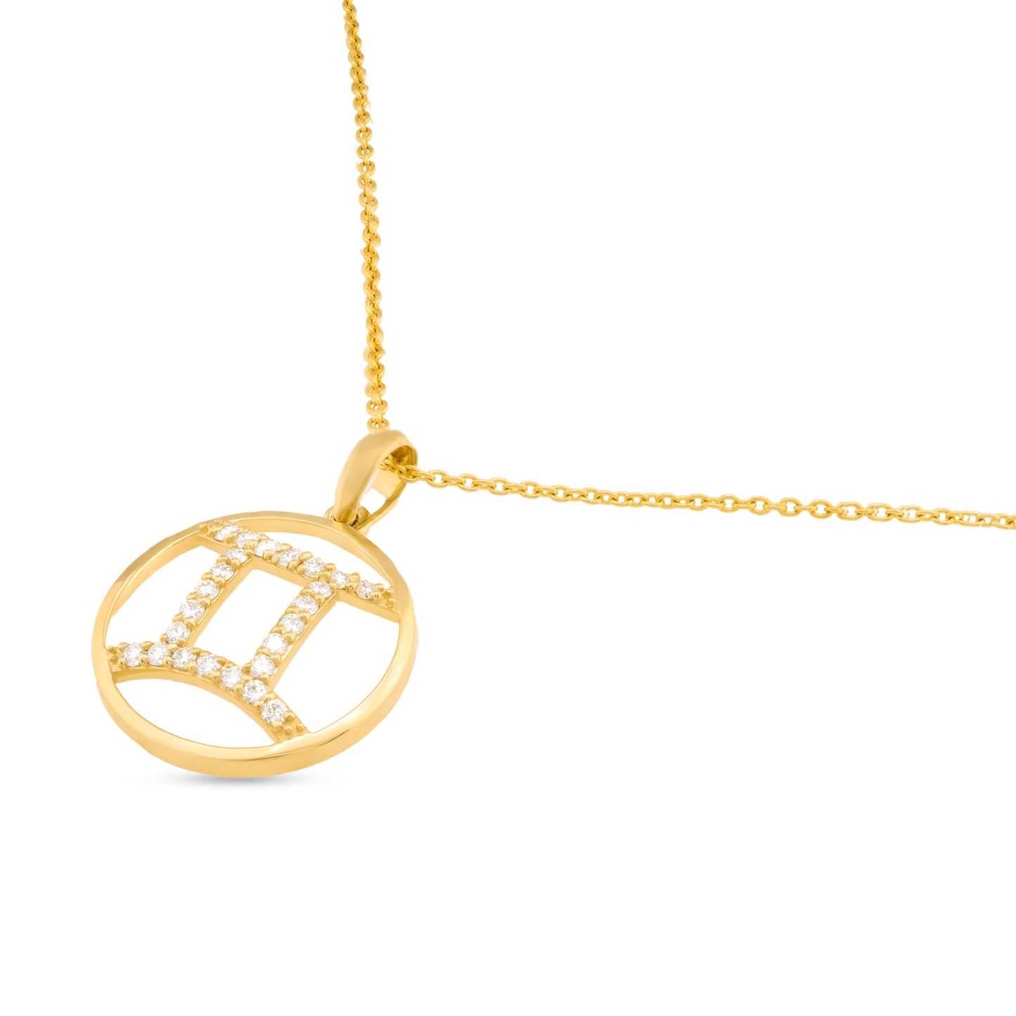 Gemini Zodiac Diamond Pendant