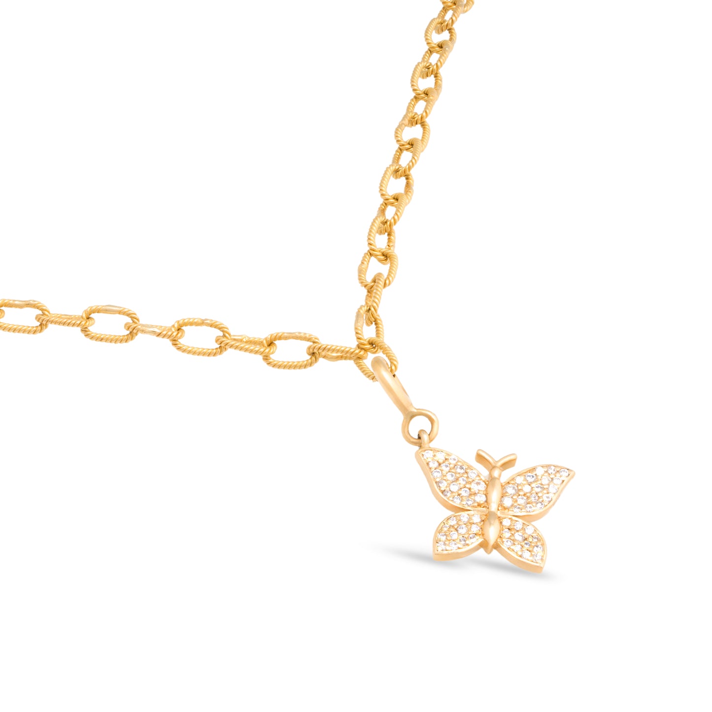 Dainty Butterfly Diamond Charm