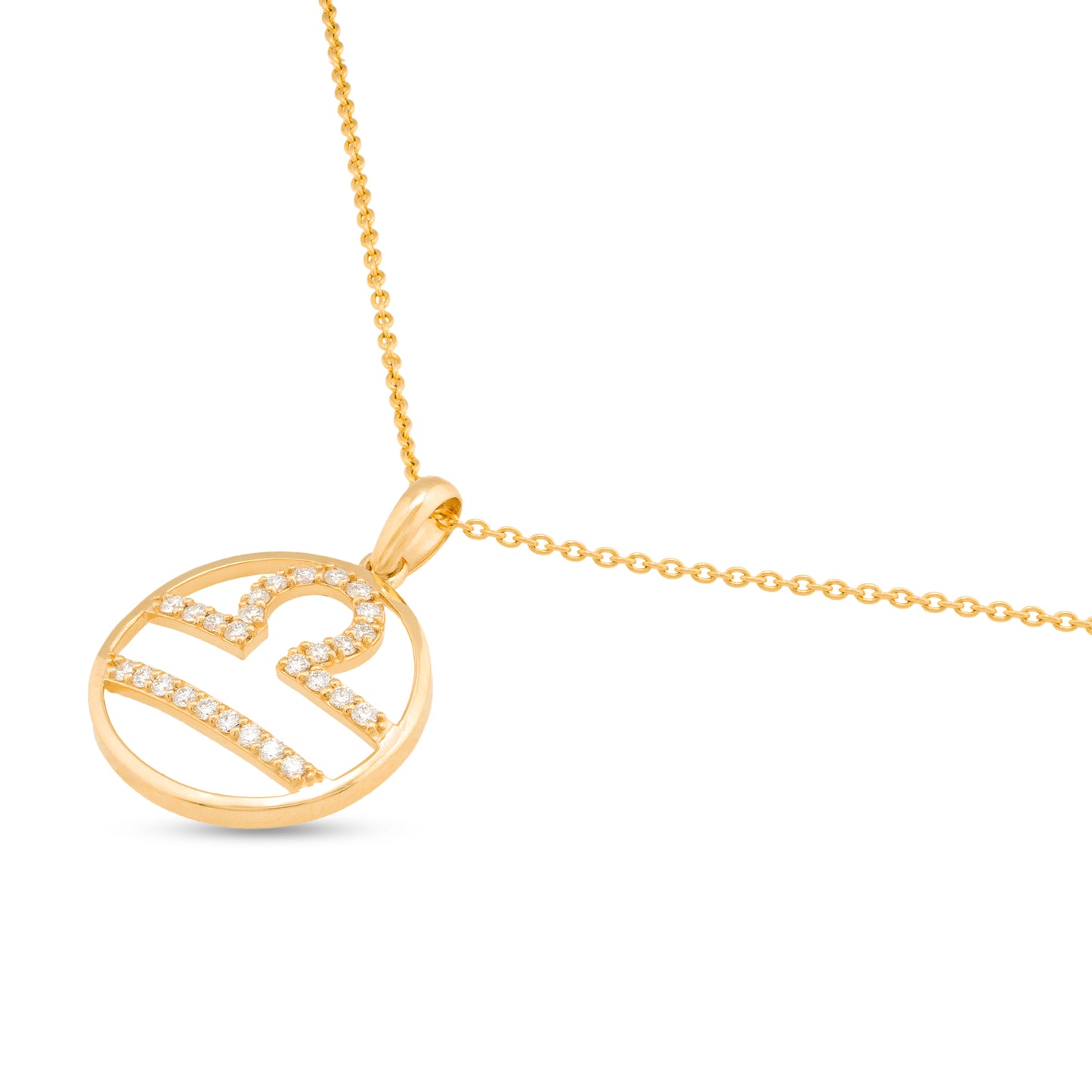 Libra Zodiac Diamond Pendant