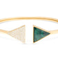 Dual Triangular Diamond Malachite Bracelet