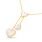 Triple Heart Mother of Pearl Diamond Necklace