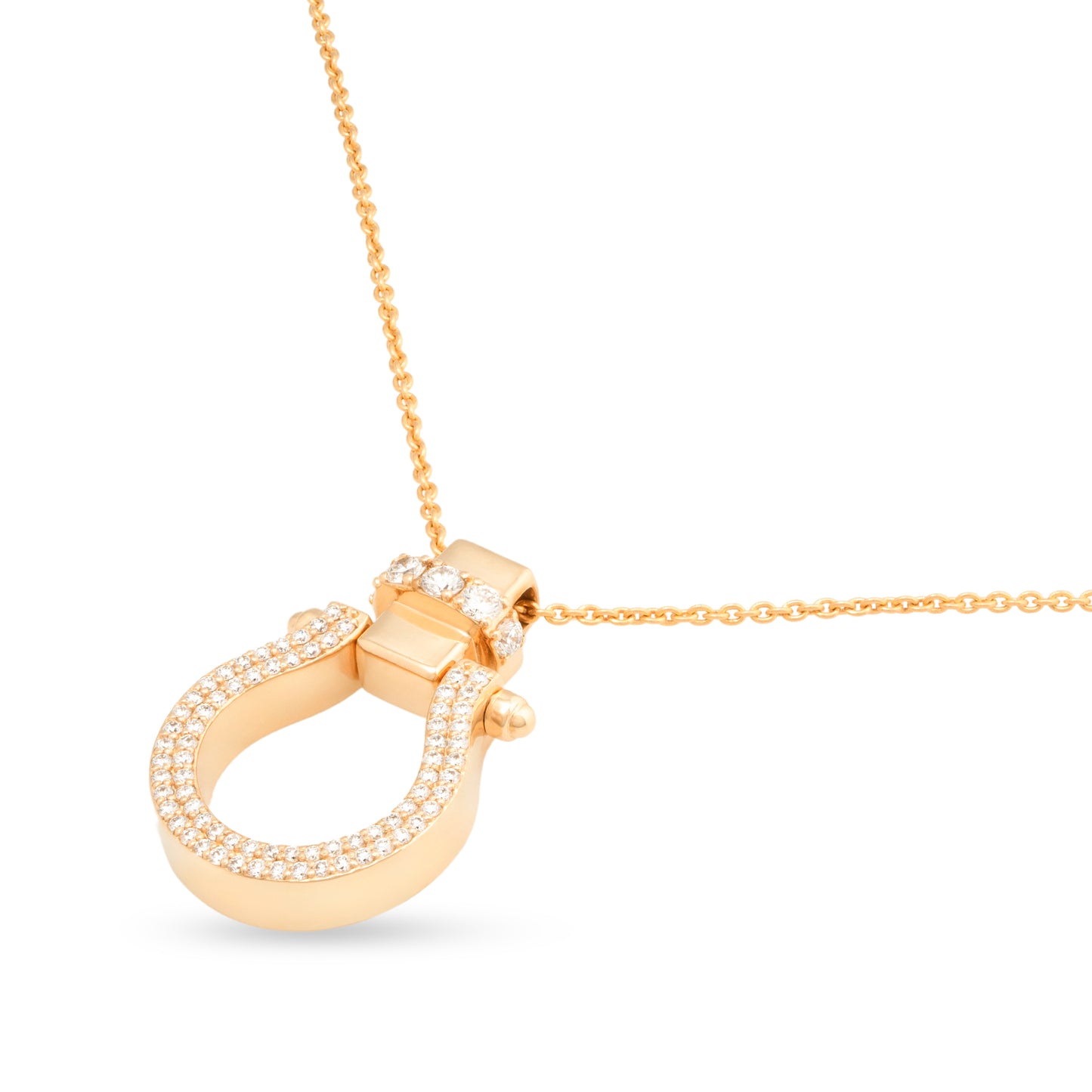 Diamond Horseshoe Gold Pendant