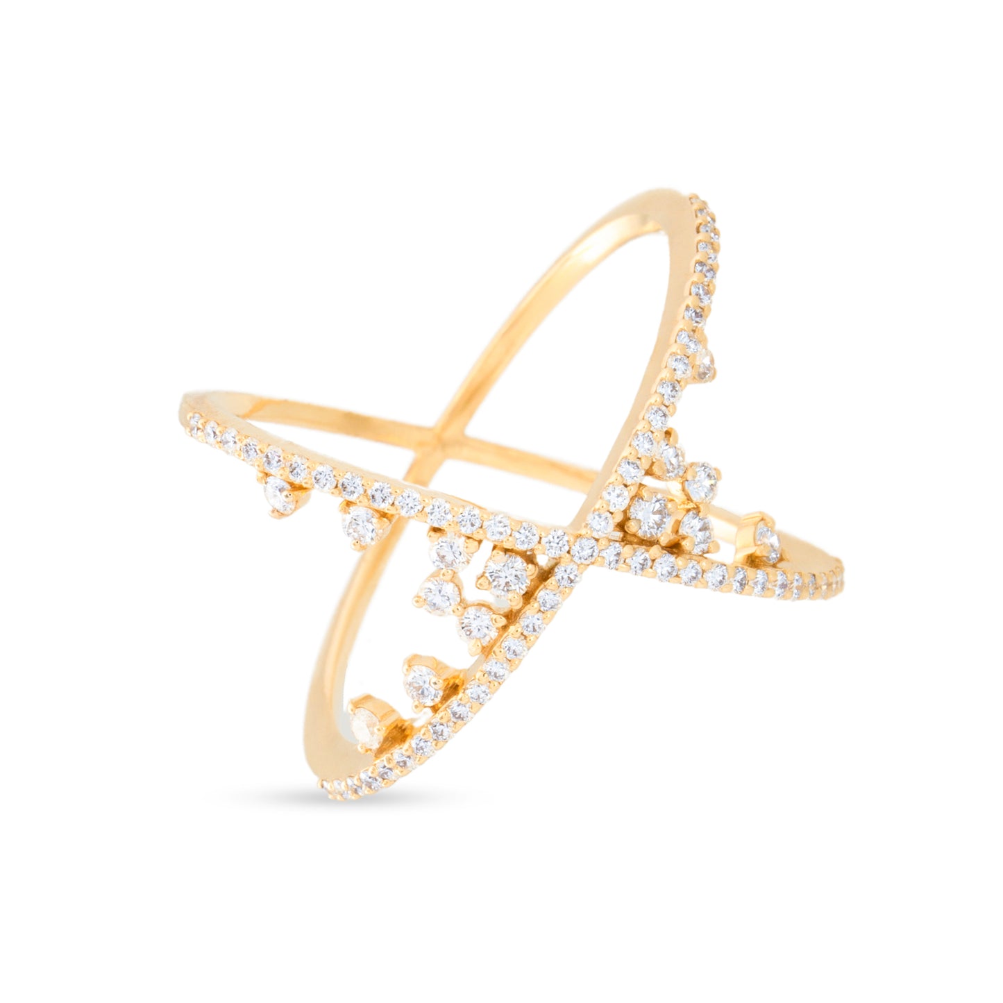 Criss-Cross Diamond Stackable Ring