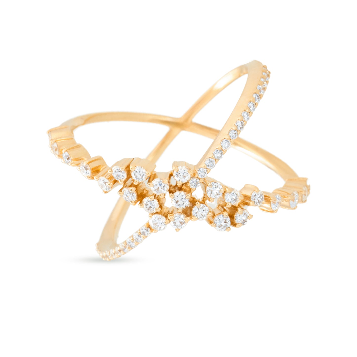 Criss Cross Layered Diamond Stackable Ring