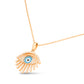 Enamel Evil Eye Protection Diamond Pendant