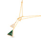 Triple Triangle Diamond Malachite Necklace