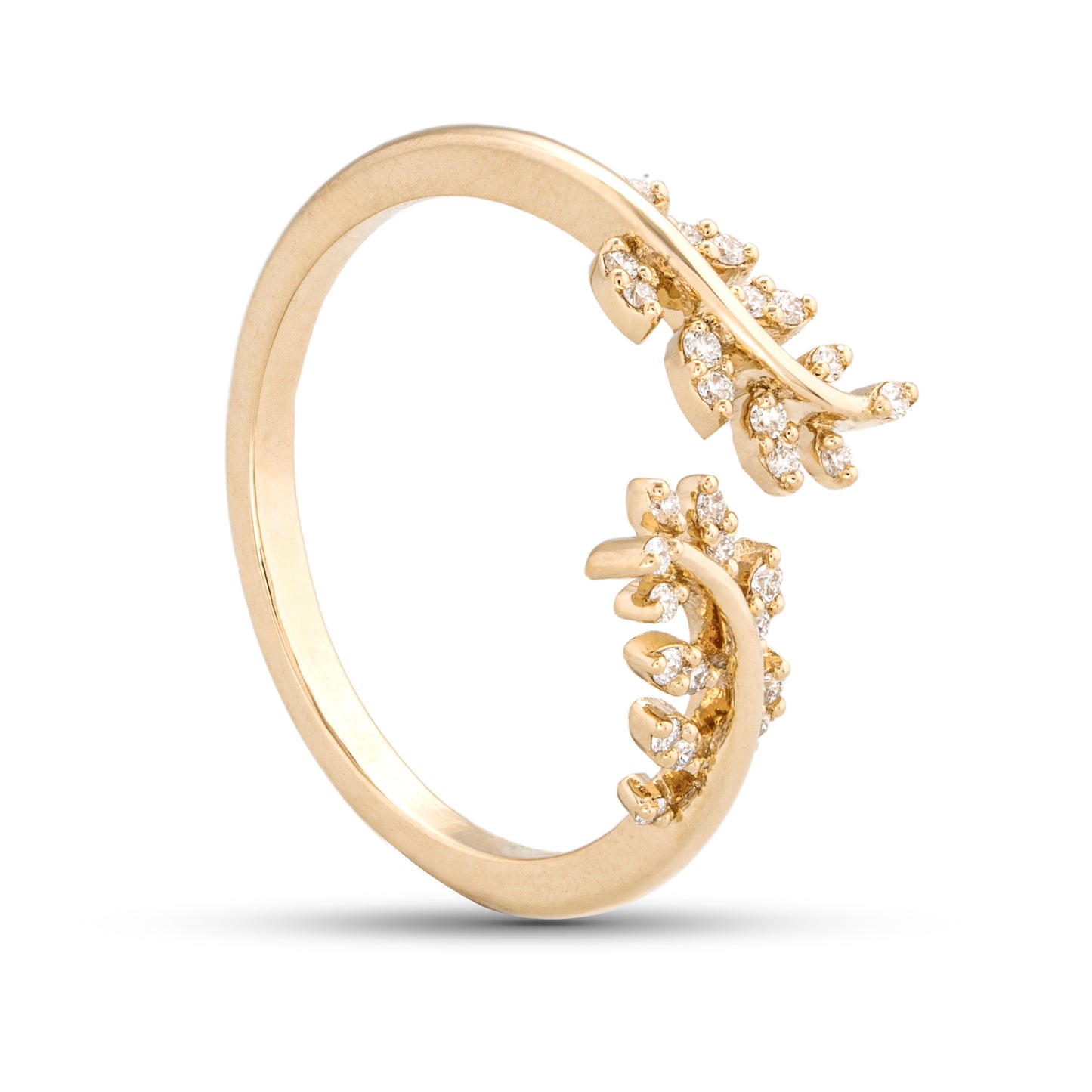 Compound Leaves Stackable Diamond Ring