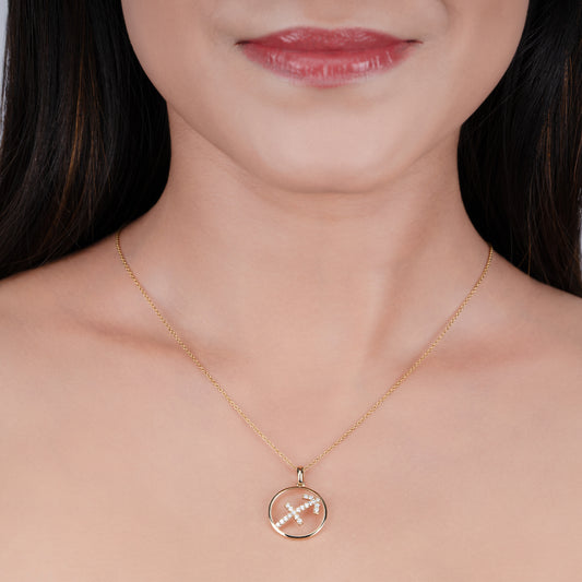 Sagittarius Zodiac Diamond Pendant