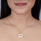 Inset Gold Heart Mother of Pearl and Diamond Pendant