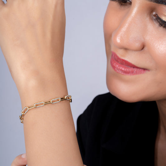 Interlinked Diamond Stackable Bracelet