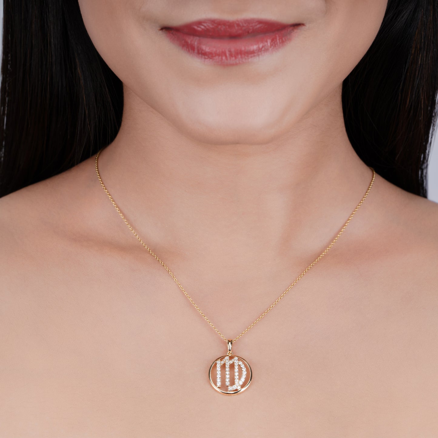 Virgo Zodiac Diamond Pendant