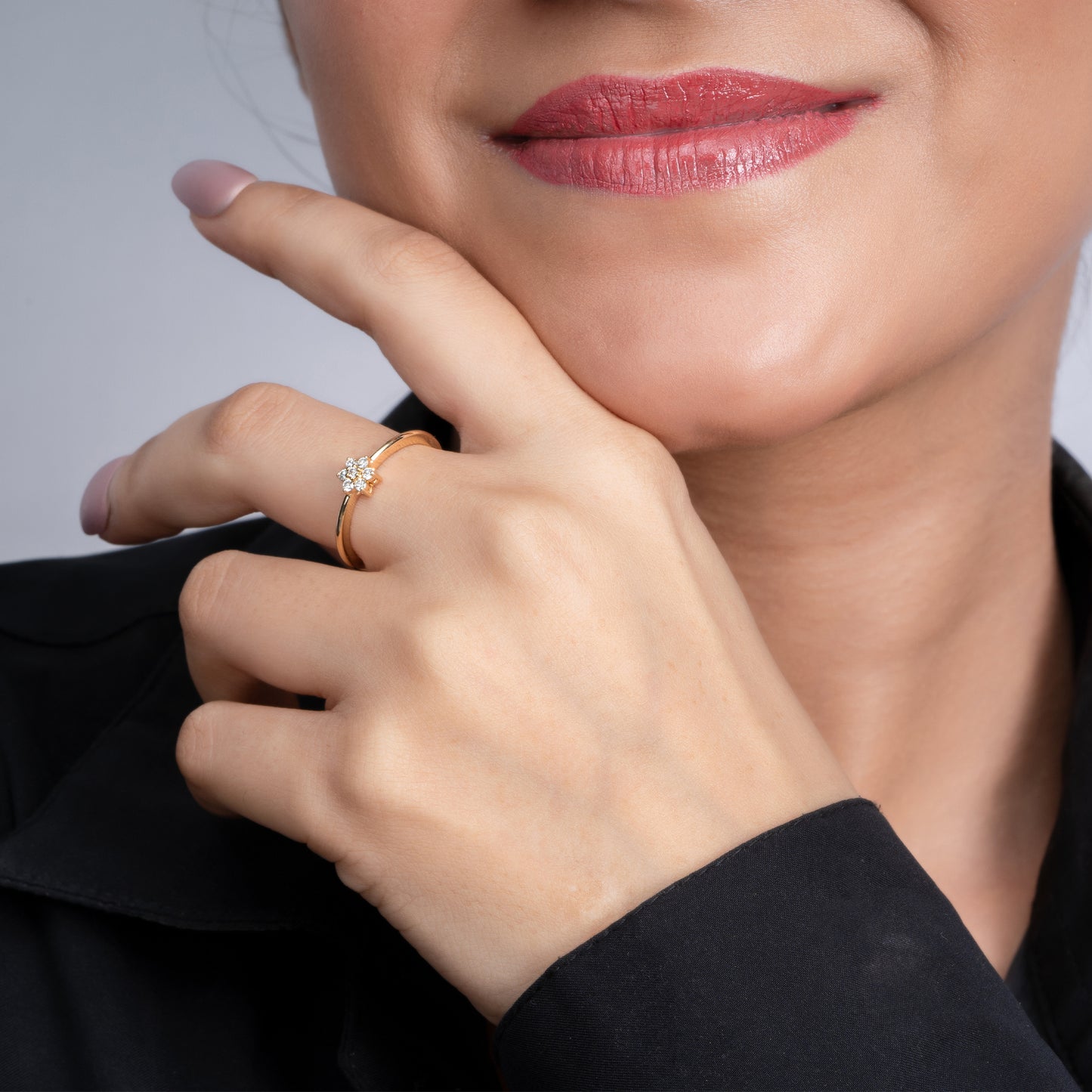 Mini Cluster Stackable Diamond Ring