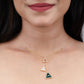 Triple Triangle Diamond Malachite Necklace