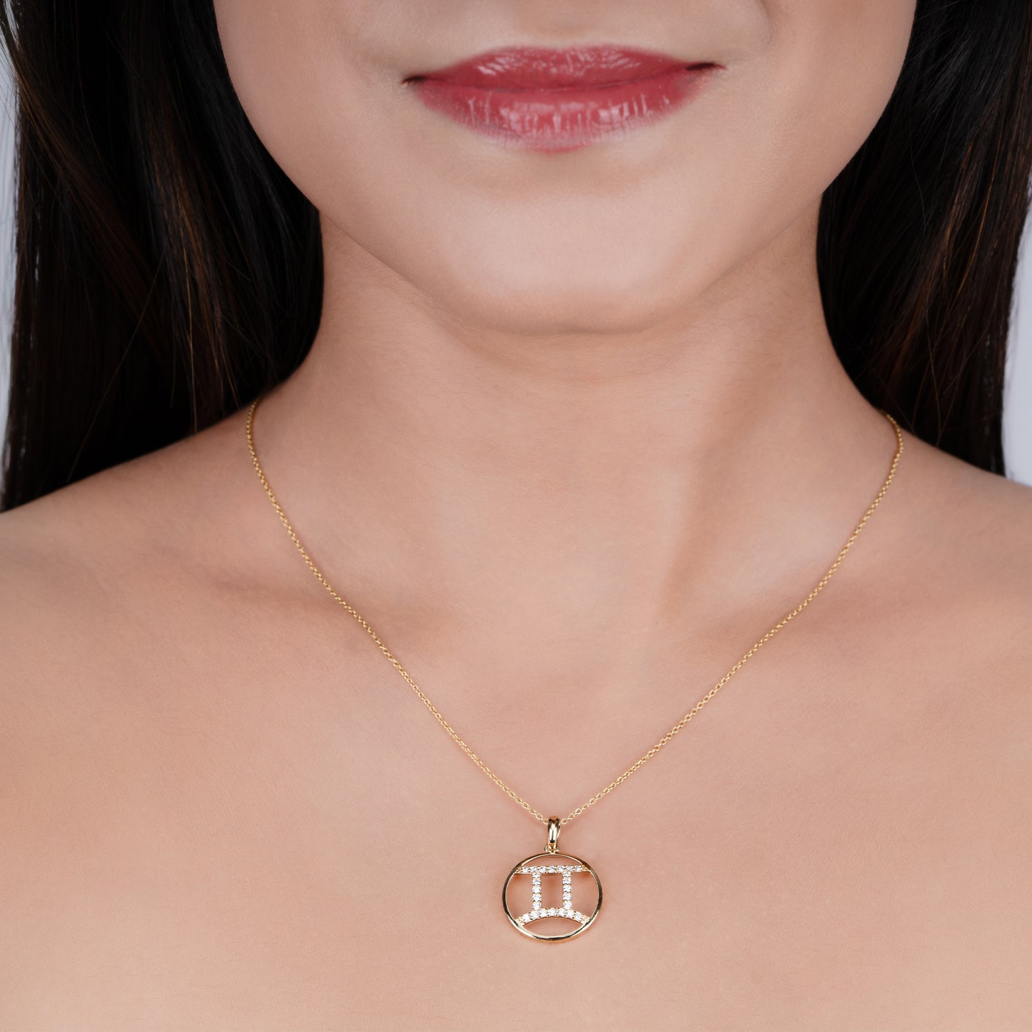 Gemini Zodiac Diamond Pendant