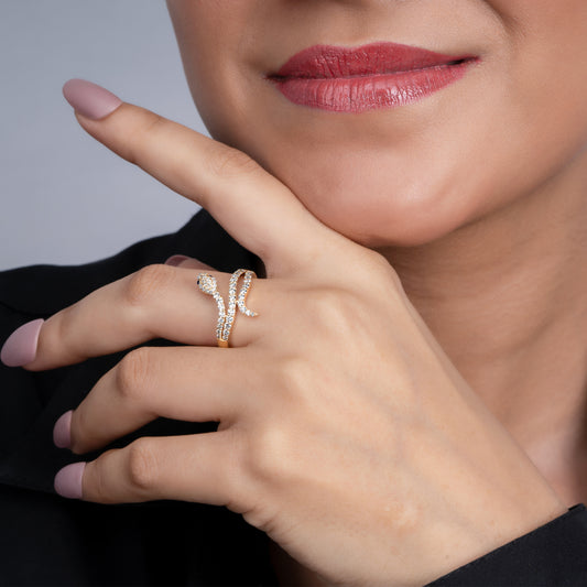 Ouroboros Serpenti Diamond and Sapphire Ring