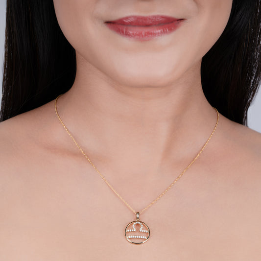 Libra Zodiac Diamond Pendant