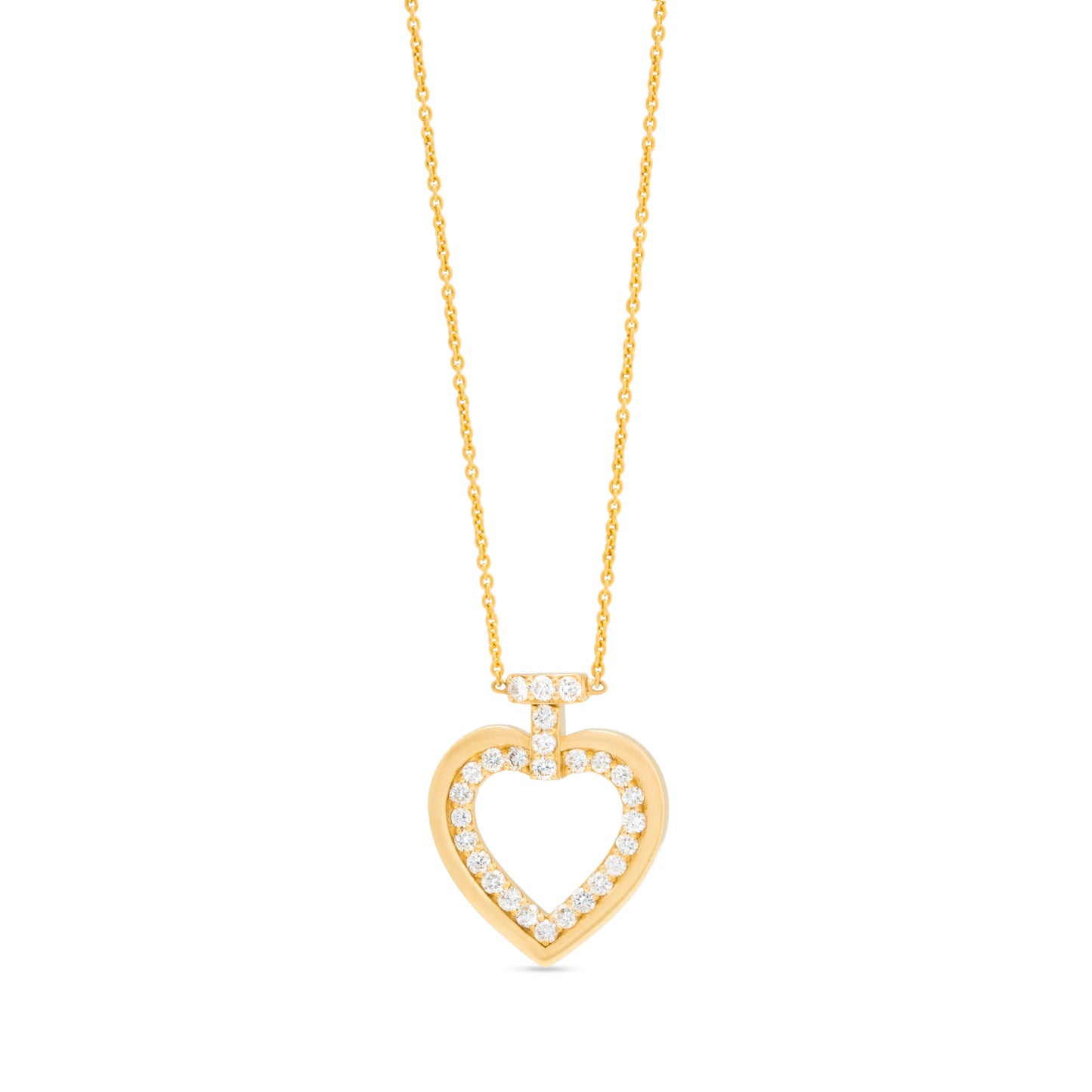 Diamond Heart and Heart Necklace