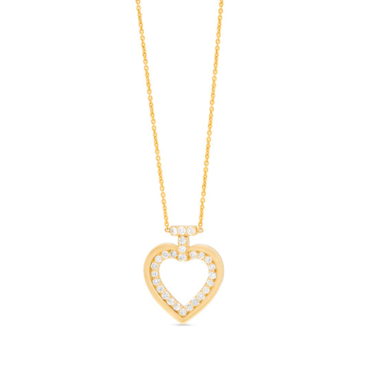 Diamond Heart and Heart Necklace