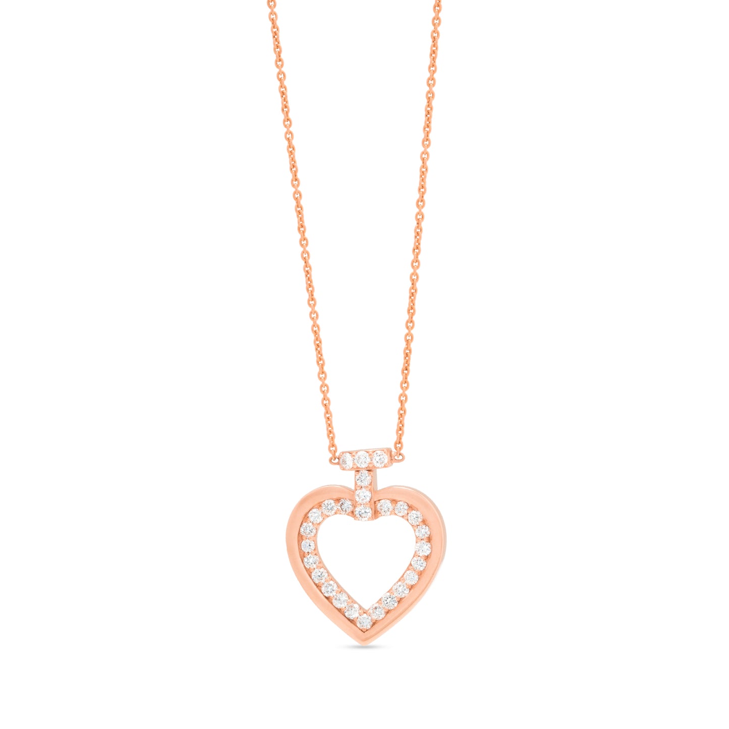 Diamond Heart and Heart Necklace