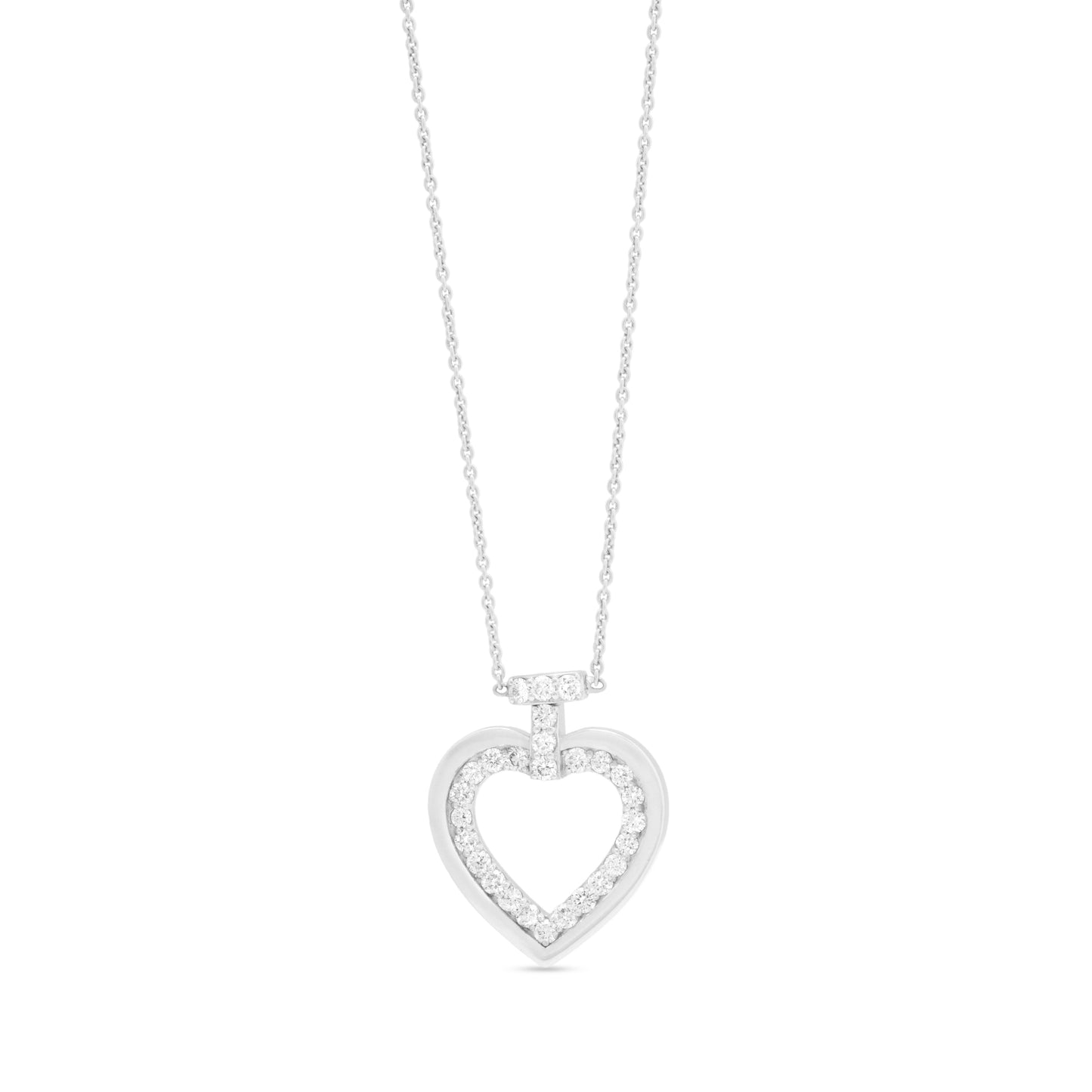 Diamond Heart and Heart Necklace